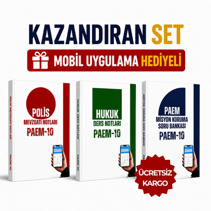 PAEM-10 | 3 KİTAP (Tüm Dersler ve Soru Bankası) Mobil Uygulama Hediye